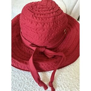 Parkhurst red sun summer Hat with Ties